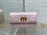 MONTAIGNE AVENUE MINI 19 BAG IN LIGHT PINK CALFSKIN WITH GOLD HARDWARE